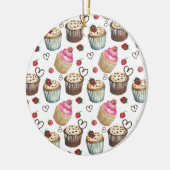 Waterverf cupcakes keramisch ornament (Links)