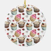 Waterverf cupcakes keramisch ornament (Achterkant)