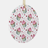 Waterverf cupcakes keramisch ornament (Rechts)