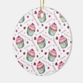 Waterverf cupcakes keramisch ornament (Links)