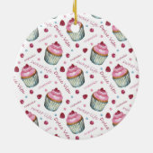 Waterverf cupcakes keramisch ornament (Achterkant)