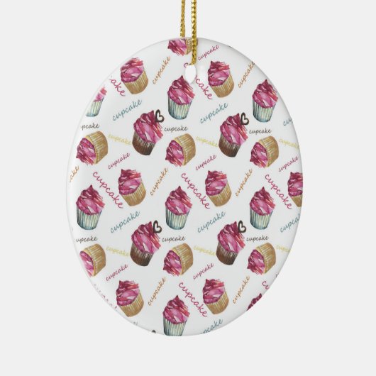 Waterverf cupcakes keramisch ornament (Rechts)