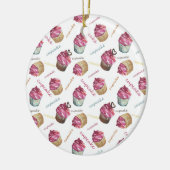 Waterverf cupcakes keramisch ornament (Links)