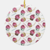 Waterverf cupcakes keramisch ornament (Achterkant)