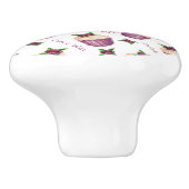 Waterverf cupcakes keramische knop (Zijkant)
