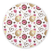 Waterverf cupcakes keramische knop (Voorkant)