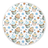 Waterverf cupcakes keramische knop (Voorkant)