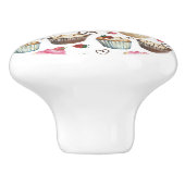 Waterverf cupcakes keramische knop (Zijkant)