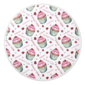 Waterverf cupcakes keramische knop (Voorkant)