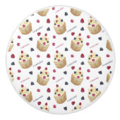 Waterverf cupcakes keramische knop (Voorkant)