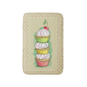Waterverf cupcakes. Keukenillustratie. Badmat (Voorkant Verticaal)