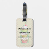 Waterverf cupcakes. Keukenillustratie. Bagagelabel (Achterkant verticaal)