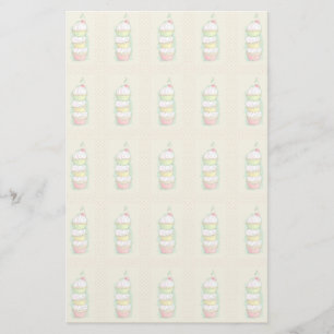 Waterverf cupcakes. Keukenillustratie. Briefpapier