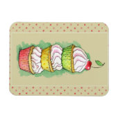 Waterverf cupcakes. Keukenillustratie. Magneet (Horizontaal)