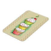 Waterverf cupcakes. Keukenillustratie. Magneet (Linkerzijde)