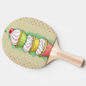 Waterverf cupcakes. Keukenillustratie. Tafeltennisbatje (Zijkant)