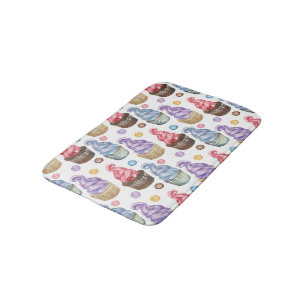 Waterverf cupcakes kleurig badmat