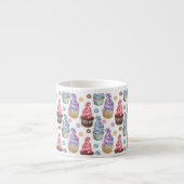 Waterverf cupcakes kleurig espresso kop (Voorkant)