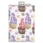 Waterverf cupcakes kleurig heupfles (Achterkant)