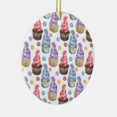 Waterverf cupcakes kleurig keramisch ornament (Rechts)