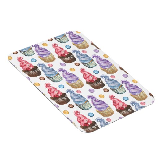 Waterverf cupcakes kleurig magneet (Rechterzijde)