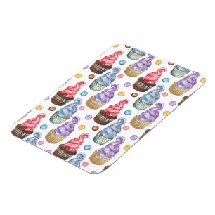 Waterverf cupcakes kleurig magneet