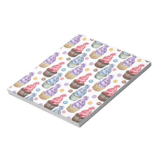 Waterverf cupcakes kleurig notitieblok (Linkerzijde)