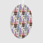 Waterverf cupcakes kleurig ornament (voorkant)