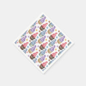 Waterverf cupcakes kleurig servet (Hoek)