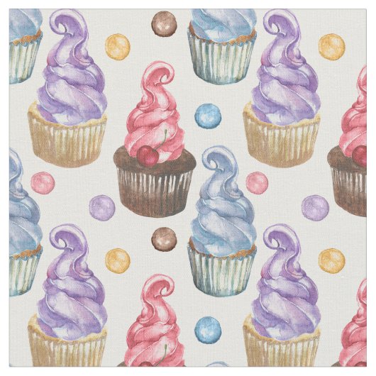 Waterverf cupcakes kleurig stof (Close Up)