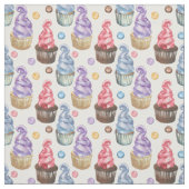 Waterverf cupcakes kleurig stof (Swatch)