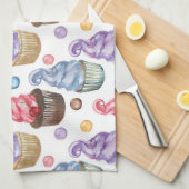 Waterverf cupcakes kleurig theedoek (Quarter Fold)