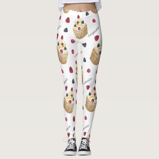 Waterverf cupcakes leggings (Voorkant)