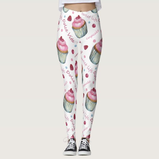 Waterverf cupcakes leggings (Voorkant)