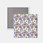Waterverf cupcakes magneet (Voorkant / Achterkant)