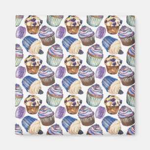 Waterverf cupcakes magneet