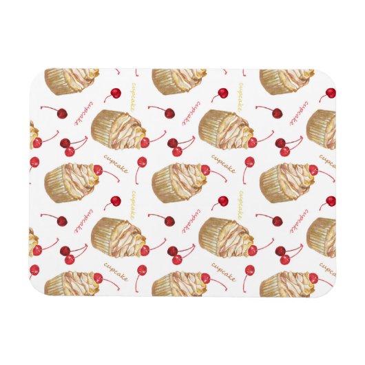 Waterverf cupcakes magneet (Horizontaal)