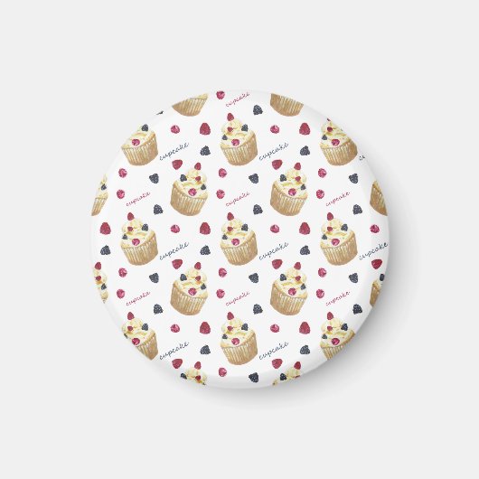 Waterverf cupcakes magneet (Voorkant)