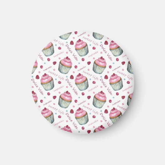 Waterverf cupcakes magneet (Voorkant)