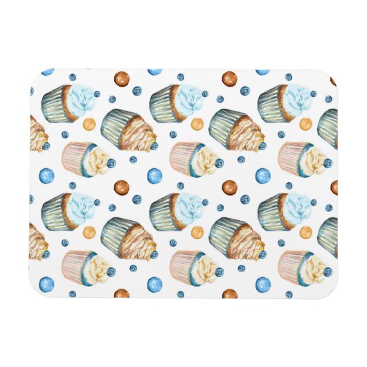Waterverf cupcakes magneet (Horizontaal)
