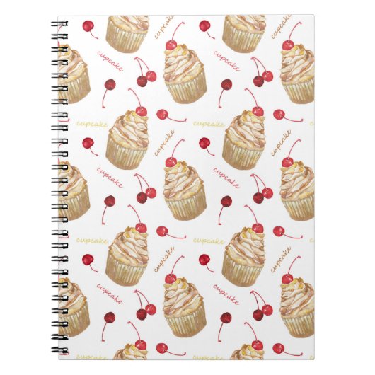 Waterverf cupcakes notitieboek (Voorkant)