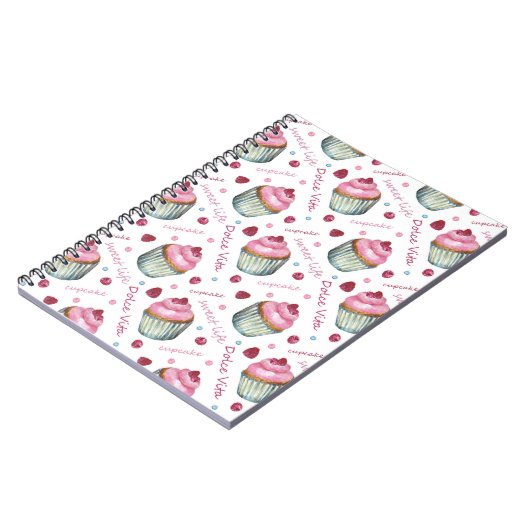 Waterverf cupcakes notitieboek (Linkerzijde)