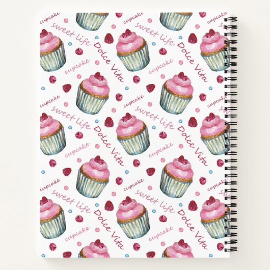 Waterverf cupcakes notitieboek (Achterkant)