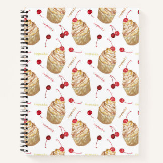 Waterverf cupcakes notitieboek