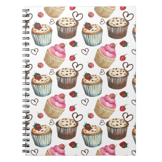 Waterverf cupcakes notitieboek (Voorkant)