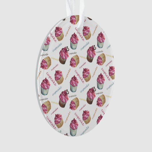 Waterverf cupcakes ornament (voorkant)