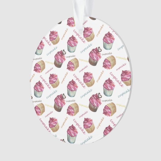 Waterverf cupcakes ornament (voorkant)