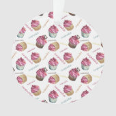 Waterverf cupcakes ornament (voorkant)