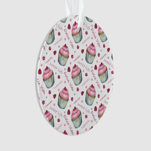 Waterverf cupcakes ornament (voorkant)