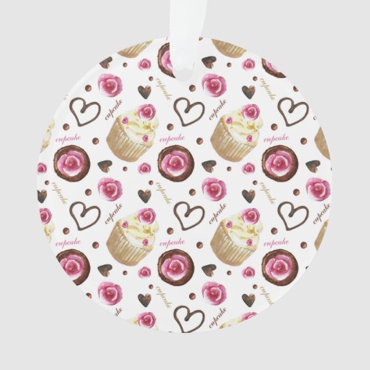 Waterverf cupcakes ornament (voorkant)